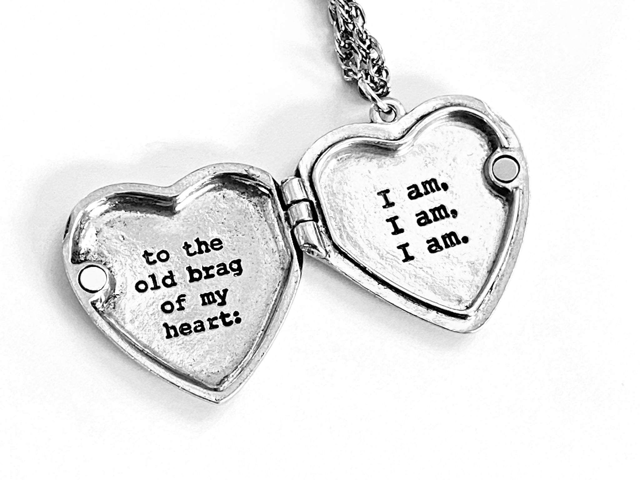 I am, I am, I am Heart Locket Necklace