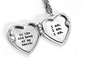 I am, I am, I am Heart Locket Necklace